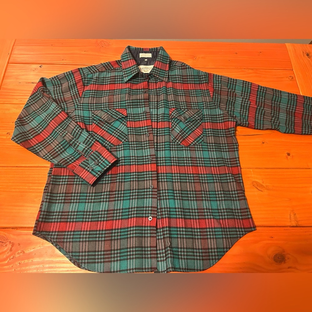 Northwest Territory 80s plaid flannel button up vintage shirt